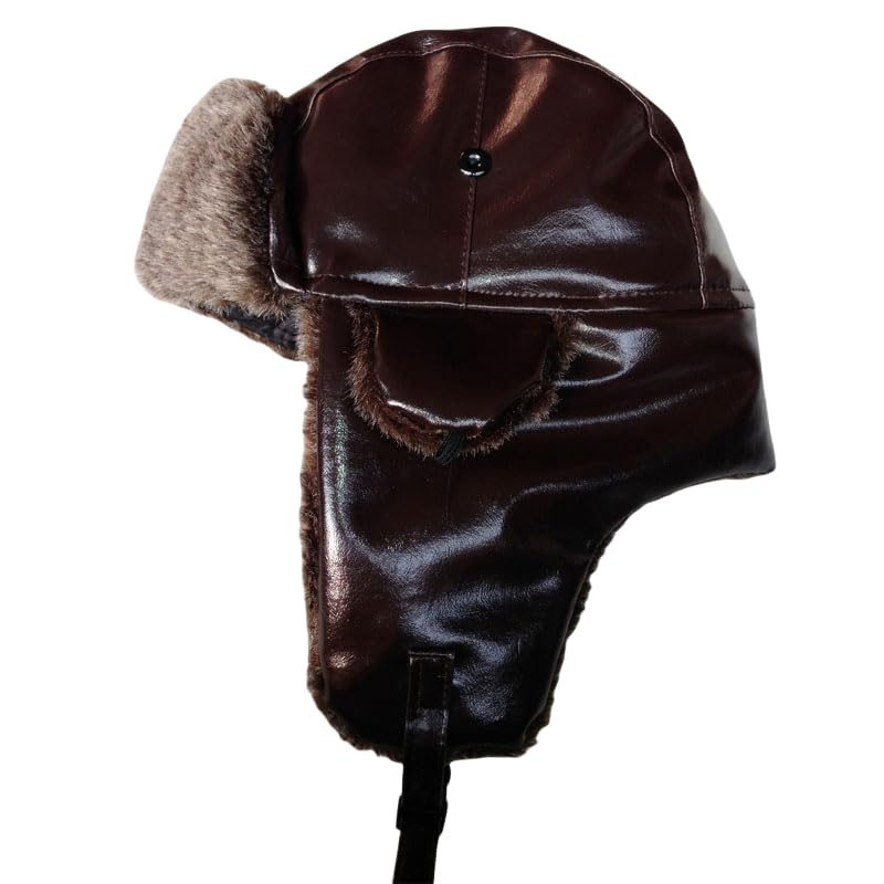 Sombrero Hombre Gorro De Aviador con Orejeras para Hombre, De Piel Sintética, De Invierno, con Orejeras Rusas.