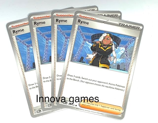 Amazon.com: Ryme 194/197 - Obsidian Flames - x4 Pokemon Trainer Card  Playset