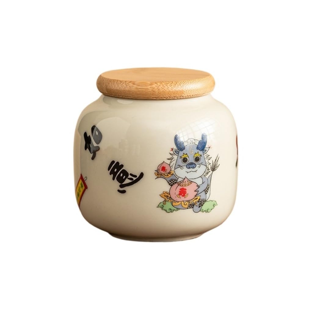 CMBSSTFC Słoik cukru Zbiornik do przechowywania herbaty luzem Przenośny mały szczelny zbiornik Chiński ceramiczny zbiornik do przechowywania herbaty Domowa kuchnia Zbiornik do przechowywania przypraw