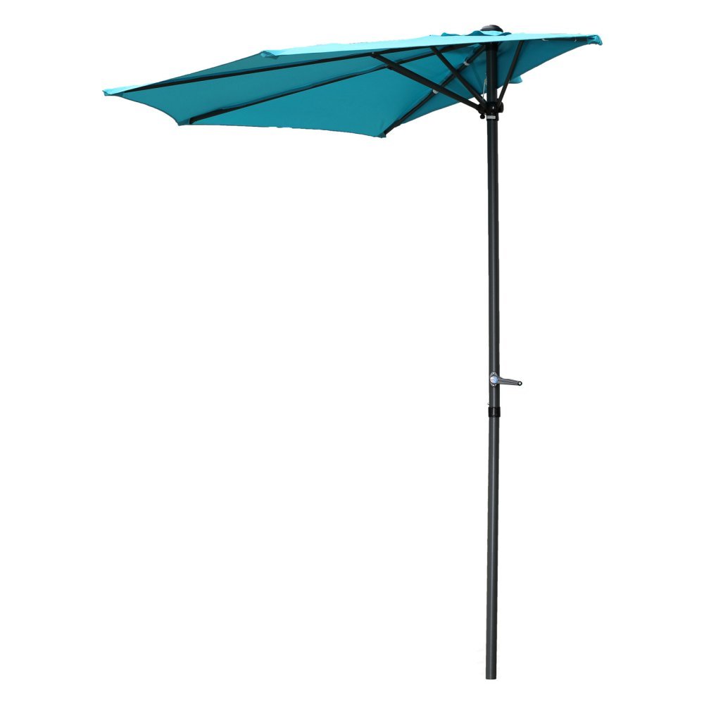 International Caravan Furniture Piece 9-Foot Half Round Wall Hugger Umbrella : Patio, Lawn & Garden