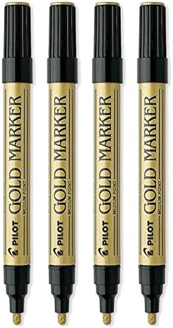 PILOTGold Metallic Permanent Paint Markers, Medium Point, 4-PACK(41700)