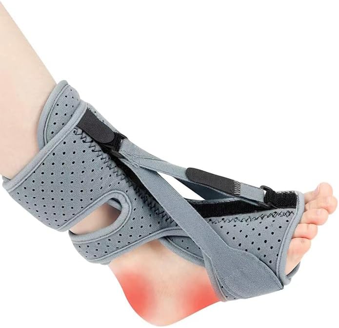 BRYER Plantar Fasciitis Night Splint, adjustable for both men and women Plantar Fasciitis Relief Night Splint, relief brace for Plantar Fasciitis, Achilles Tendonitis and Droopy Feet (Gray)