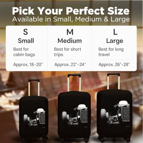 Image of Spendex Polyester Protective Luggage Cover | Hard Luggage Trolley Bag Cover | Washable | Dust Proof | Stretchable | S /M /L - Combo | Legacyy