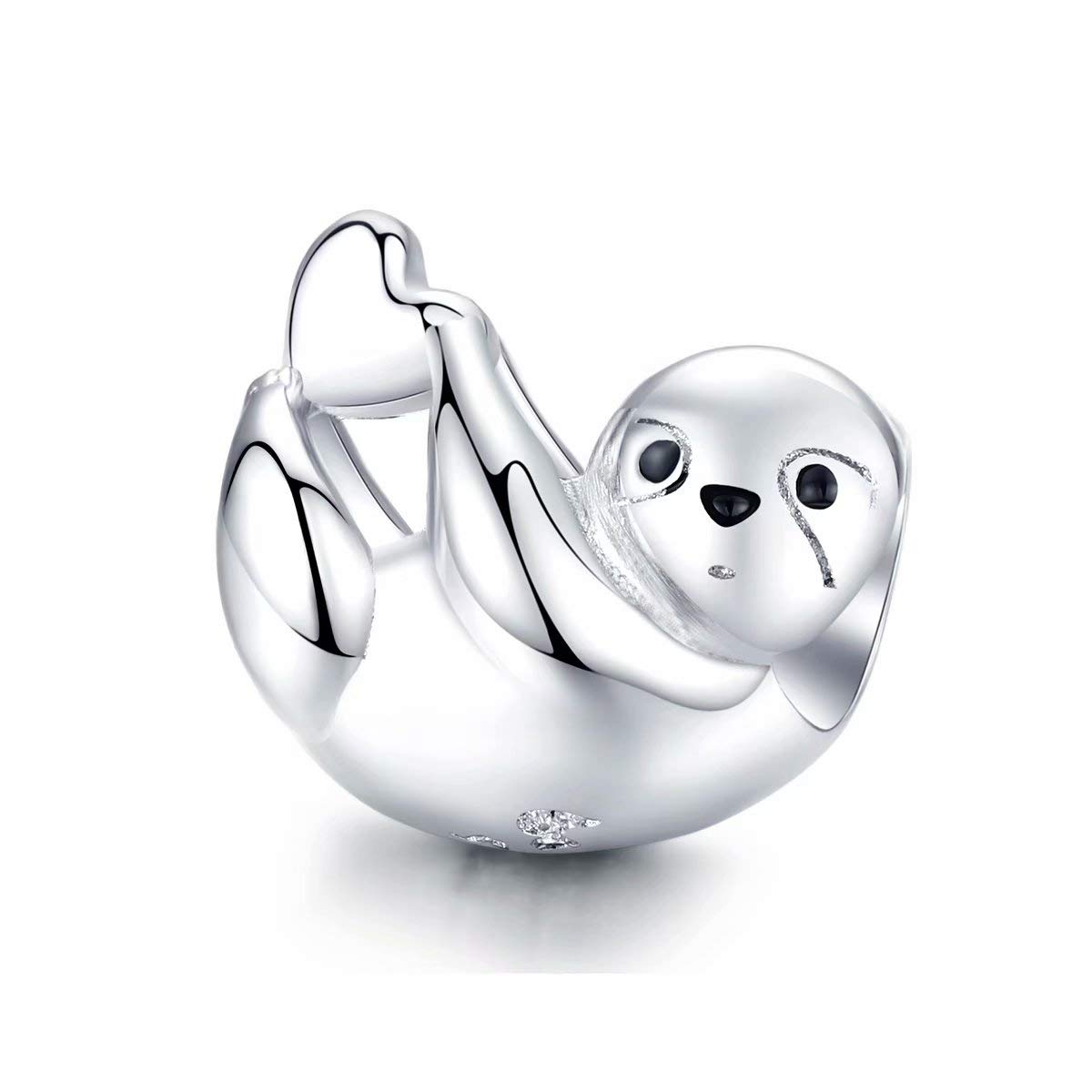 Bracciale Bradipo Con Cuore In Argento 925 – Simpatico Gioiello Animale Per Donne E Ragazze - 2