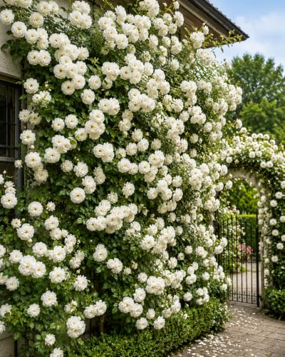 Image of Climbing Rose Flower Seeds, 75 Seeds Pack, Year-Round Blooms (WHITE)