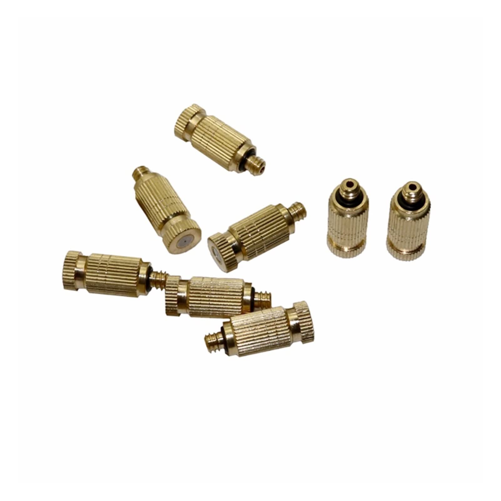 Bewässerungsdüse, 50 Stück, 0,1–0,7 mm, Kühlungszerstäuber, 3/16-Zoll-Gewinde, Industrie-Luftbefeuchterdüsen, Gartenbewässerungskühler-Anschluss (Farbe: 0,2 mm) (Farbe: 0,1 mm