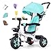 Triciclos 3 en 1 triciclos para niños de 12 meses a 5 años Se puede ajustar el asiento trasero Atrás triciclo para niños Altura ajustable Manillar Plegable Sol Canopy Trike para niños Peso máximo 25 k