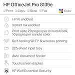HP OfficeJet Pro 8139e Wireless All-in-One Color Inkjet Printer, Print, scan, Copy, fax, ADF, Duplex Printing Best-for-Home Office, 1 Year Instant Ink Trial Included, AI-Enabled (40Q51A) - Image 2