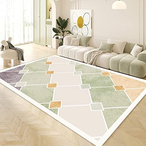 Eroyat Modern Geometric Lattice Area Rug 4'x6',Machine Washable, Non-Slip and Stain Resistant Indoor Carpet,Suitable for Bedroom Living Room Flat Kitchen