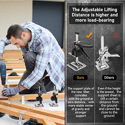 Mtnte Labor Saving Arm 12 Inch Lever Arm Lifter Drywall Lift for Wall Tile Locator, Multi-Function Height Adjustment Lifting Device,Door Panel Lifting Cabinet Jack Board Lifter (2PCS) - Thumbnail 4