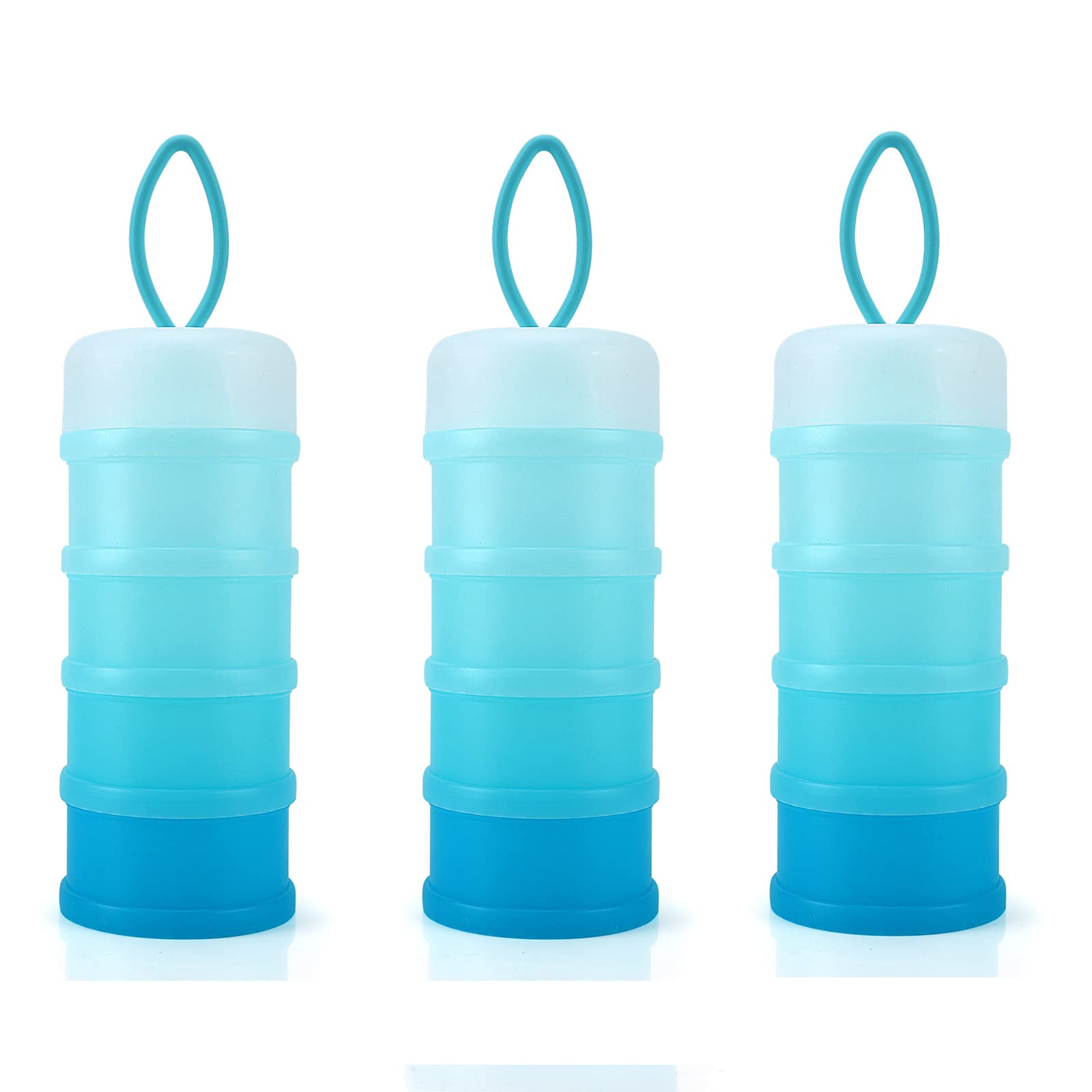 Accmor 3pcs Baby Formula Dispenser On The Go, Stackable Formula Dispenser Formula Container for Travel, Non-Spill Baby Milk Powder Snack Storage Container, BPA Free