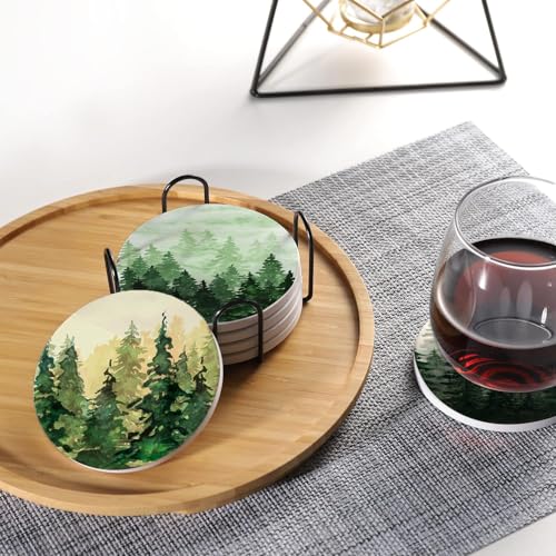 Dessous de verre céramique absorbants coffret cadeau avec support - 6