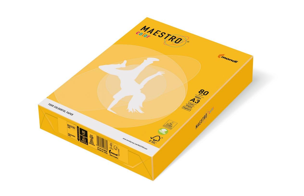 Kopierpapier intensivfarben, DIN A3, 80, holzfrei, ECF, sonnengelb