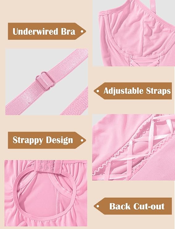 WBDWWTD Damska seksowna koronkowa bielizna typu Teddy Sukienka Push Up Body z fiszbinami Koronkowy zestaw sukienek z paskiem do pończoch, koszulka z siateczki Przezroczysta babydoll Wycięcie na