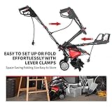 COSTWAY 1200W/1500W Electric Tiller, Garden Soil Cultivator Rotavator with Sharp Blades, Foldable Handle, 35/43cm Cutting Width & 22cm Cutting Depth (43cm, Red) - Image 6
