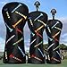 ROYMADE Golf Headcovers Driver Cover Fairway Wood Headcovers Hybrid Head Cover Missile Design Leather Golf 3 Wood Head Cover Black (3pcs(DR+FW+UT))
