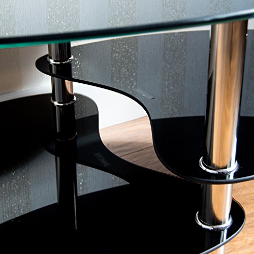 Vida Designs Cara schwarz Glas Couchtisch, mit Chrom Beinen