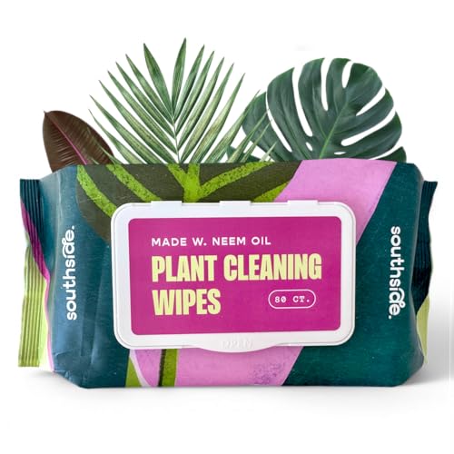 Plant Cleaning Wipes by Southside Plants - Gentle Plant-Based Wipes for Shiny Leaves and Better Photosynthesis - Unscented Extra Thick Waffle Weave Leaf Wipe for Indoor & Outdoor Plants - 80 Ct