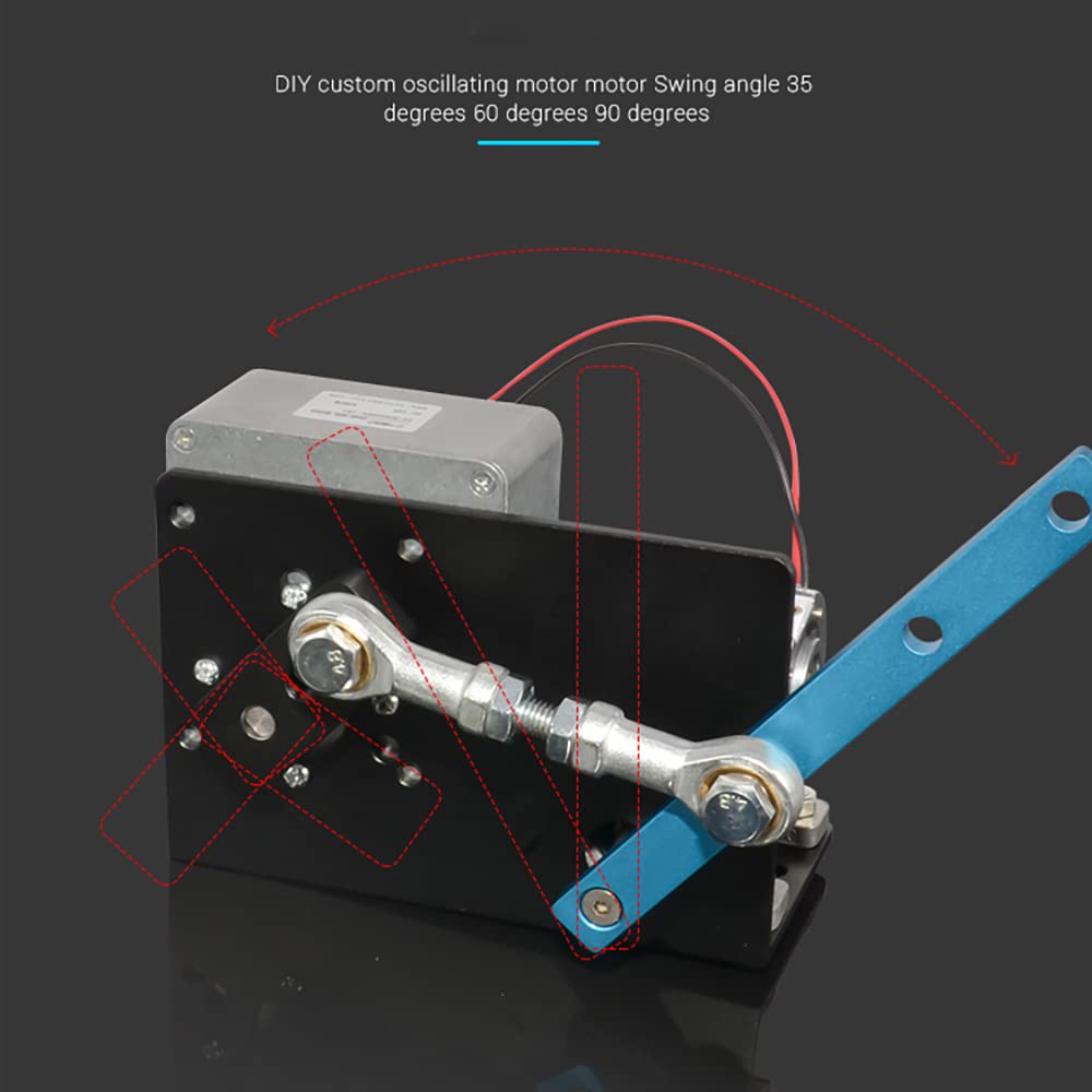Actuador de Motor Oscilante Alternativo de Bricolaje, Velocidad Ajustable, con Fuente de Alimentación y Regulador (24V 10RPM)