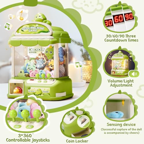 Image of Claw Machine for Kids, 30 Toys & 24 Game Coins & 20 Surprise Eggs | Musical Electronic Arcade Game Console Kids Claw Machine with Adjustable Sound, Christmas and Birthday Gift