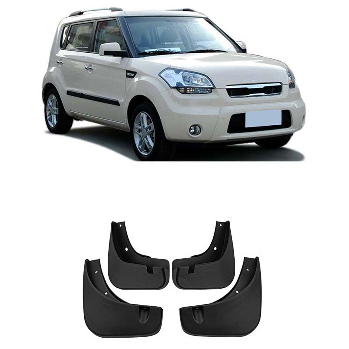 Faldones para el barro Kia Soul 2010-2013: accesorios de protección contra suciedad exterior.