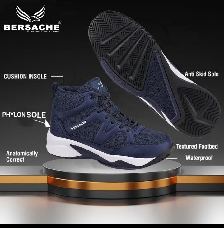 Image of BERSACHE Premium Sports,Gym, Trending, Stylish Running Shoes for Men (Black)