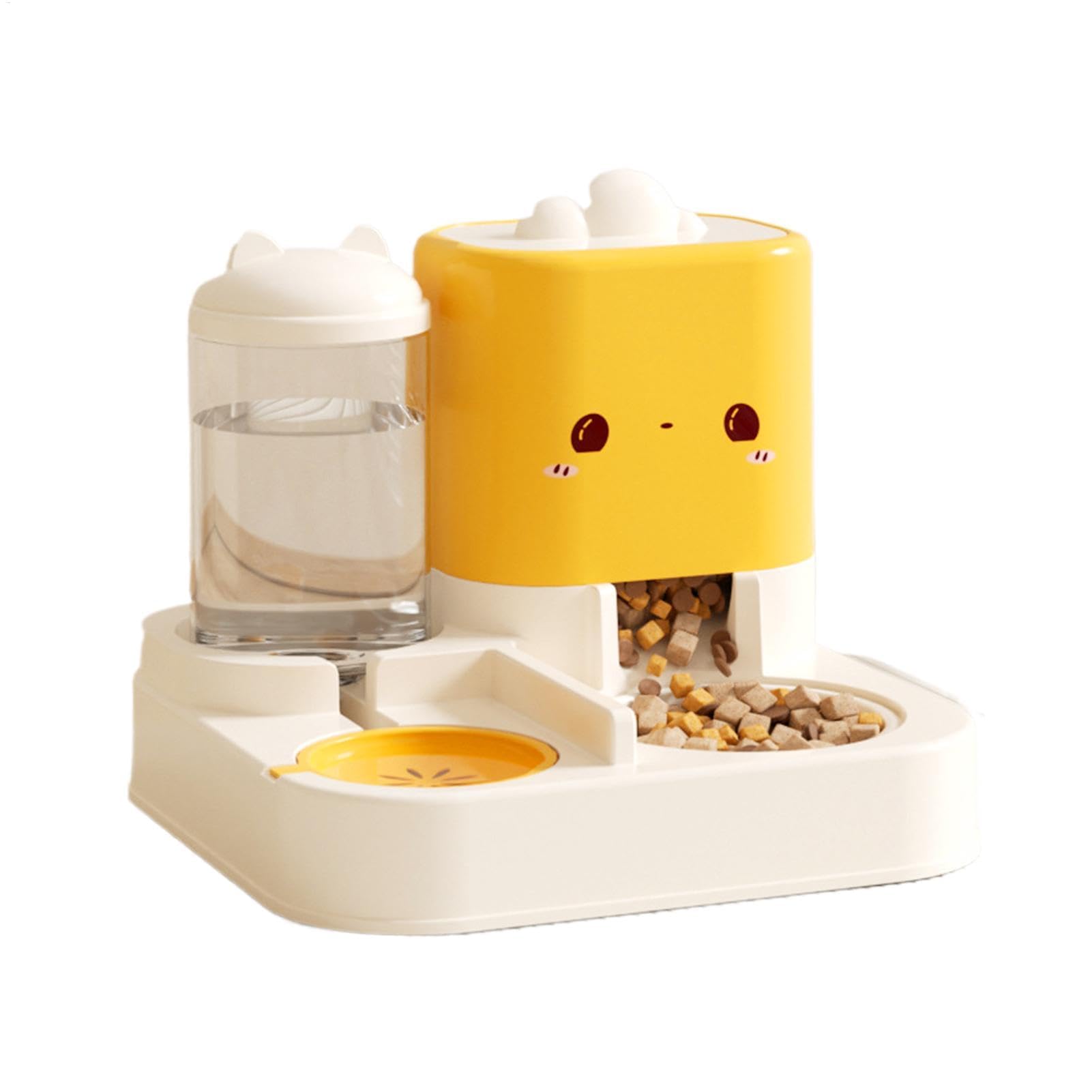 Futterautomat, Futter- und Wassernapf for Haustiere(Yellow)