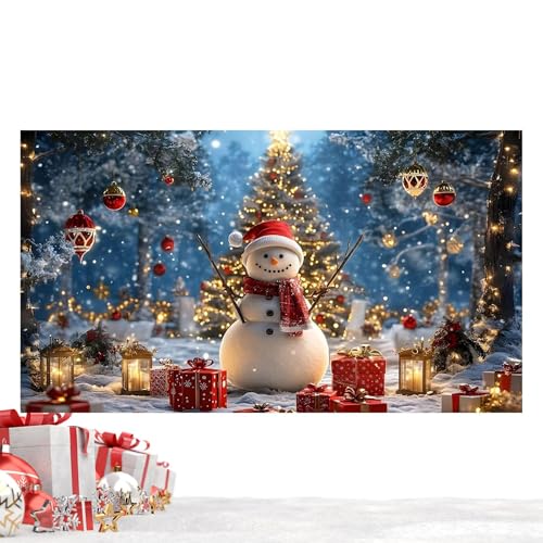 Striscione per porta del garage per Natale, 4 m x 1,8 m, decorazione | Tela per Natale, per esterni ed interni, feste, portico, cortile da parete, casa, patio