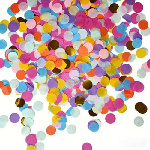 znqdiy Multicolor confeti carnaval | 100 g Decoración de mesa para fiestas confeti boda redondas | Ideal para bodas, cumpleaños, bautizos, San Valentín y Carnaval (oscuro, 60g)