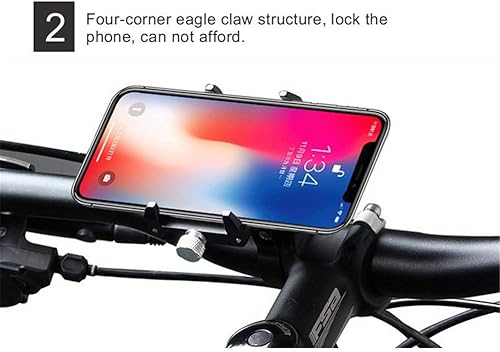 Vista 2 de GUB PRO1 Soporte universal para teléfono celular de aleación de aluminio para manillar de bicicleta de 3.5-6.2 pulgadas