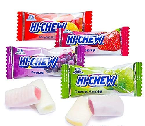 Hi-Chew Assorted Fruit Flavored Candy, Bulk, Wrapped, (2 Pounds) Chewy Fruit Candy From Japan! Strawberry, Mango, Green Apple & Grape! Great for Home & Office Treats and Movie & Game Nights