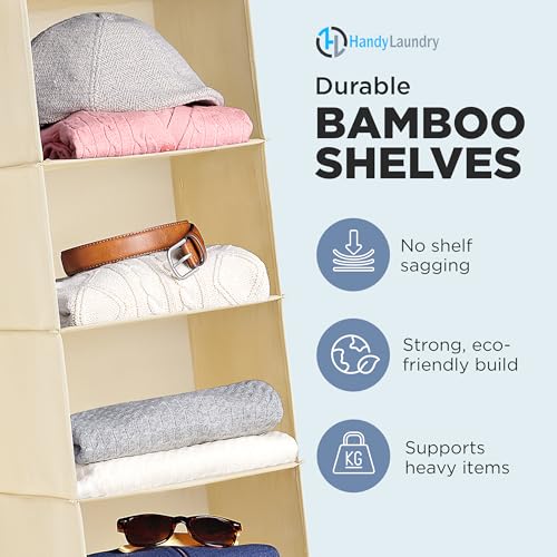 Handy-Laundry-Hanging-Closet-Organizer-6-Shelf-Storage-for-Clothes-Sweaters-Shoes-Accessories-Space-Saving-Wardrobe-Shelves-with-Hooks-for-Dorm-RV-Small-Closet-Organization-Beige