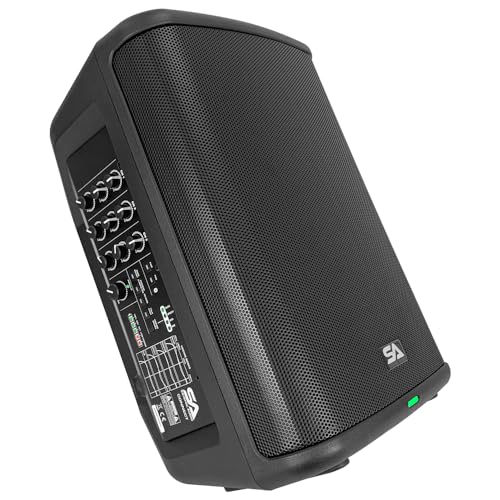 Seismic Connect - Portable Powered 8 Inch 2-Way Rechargable PA Speaker - Class D Amp | TWS Connectivity | DSP | All-in-One PA System