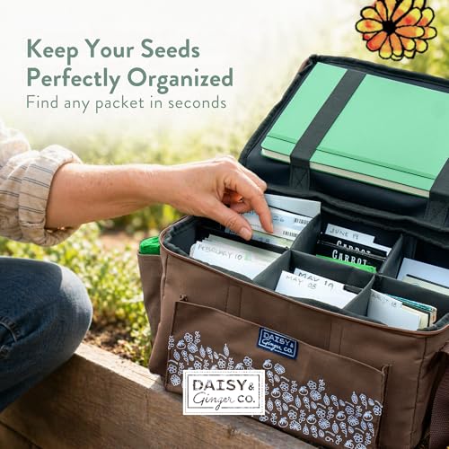 Seed Storage Organizer for 180 Packets, Canvas Garden Tote with Tabs - Image 3