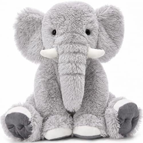 MorisMos Giant Elephant Stuffed Animal, 19.6inch Large Stuffed Elephant Plush Toy Plush Soft Elephant Plush Gifts for Kids, Girls Boys,Toddlers, Gray