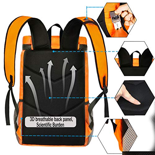 Image of FORICH Soft Cooler Backpack Insulated Waterproof Backpack Cooler Bag Leak Proof Portable Small Cooler Backpacks to Work Lunch Travel Beach Camping Hiking Picnic Fishing Beer for Men Women (Orange)