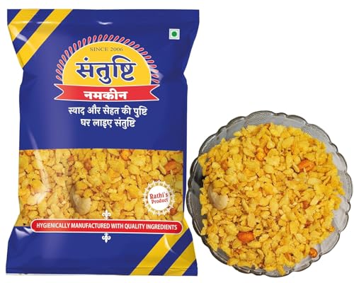 Image of Santushti Namkeen Poha Chiwda-200gm | Authentic Spicy Snack | Made in Groundnut Oil | Crispy Crunchy Indian Sev for Tea Time, Parties, Travel, Office and Everyday Snacking
