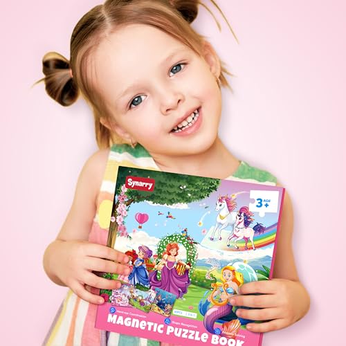 SYNARRY Puzzles Magnéticos Princesa Sirena Unicornio para Niños 3-5, Juguetes de Viaje | Rompecabezas Magnético de 20 Piezas para Niños de 4-6 Años, Actividades de Viaje en Coche y Avión miniatura 6