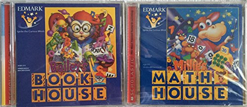 Bundle of 2 CD-Rom Children's Educational Software by Edmark: Bailey's Book House ~ Millie's Math House