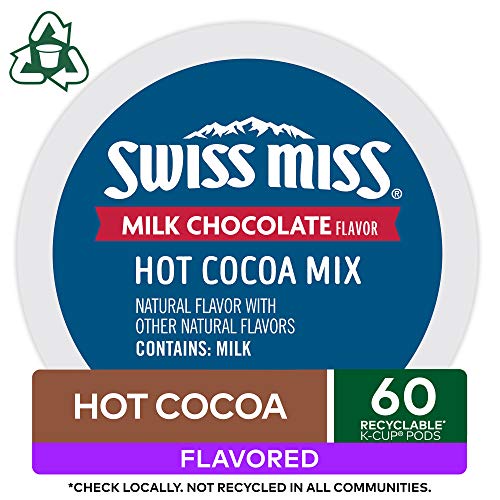 Swiss Miss Milk Chocolate Hot Cocoa, Keurig Single-Serve K-Cup Pods, 60 Count (6 Packs of 10)