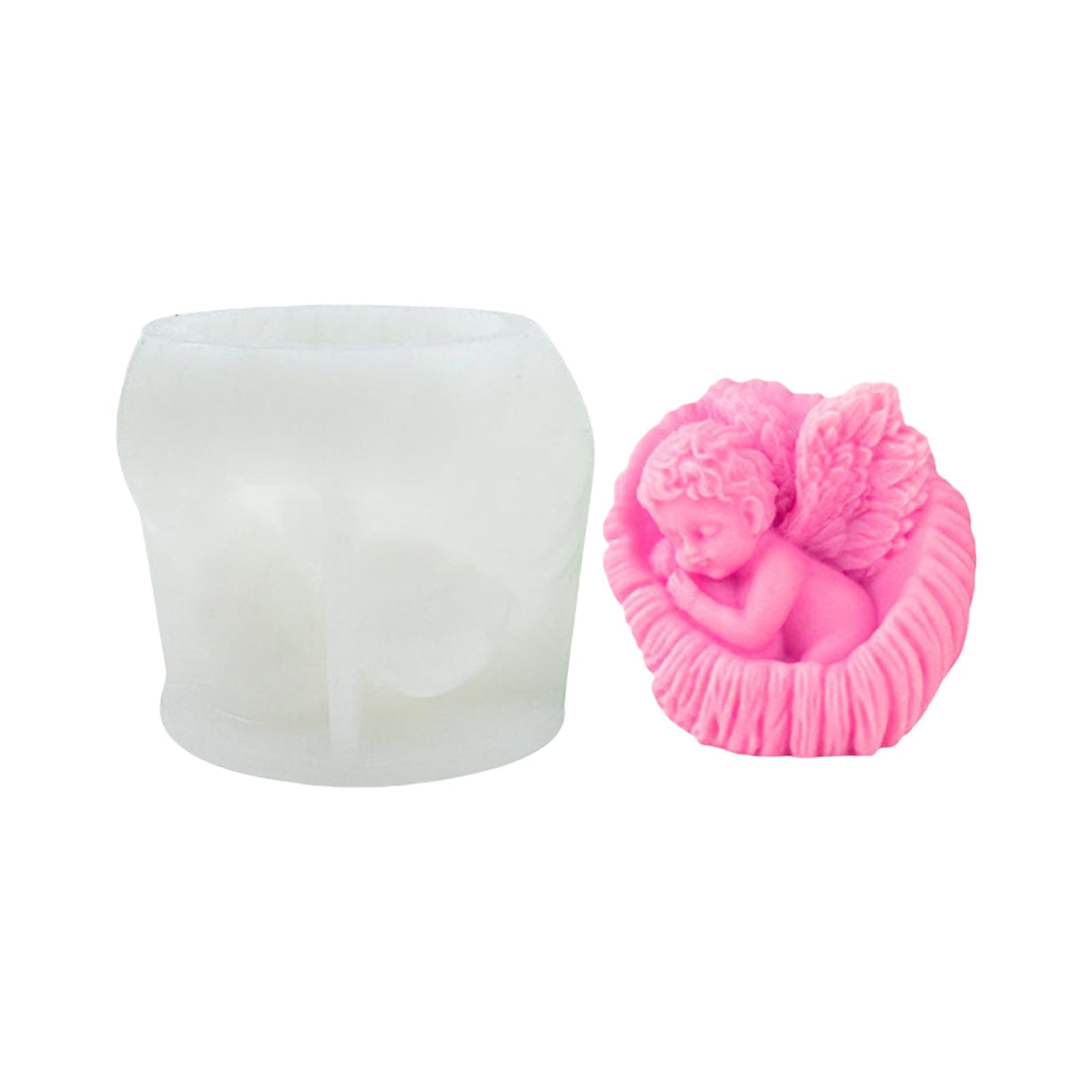 Osniyaw C Heat Resistant Silicone Andle Mould With Rose Angel Embossing For Handmade Gifts, Party Decoration, Reusable Silicone Andles, Soap Mould