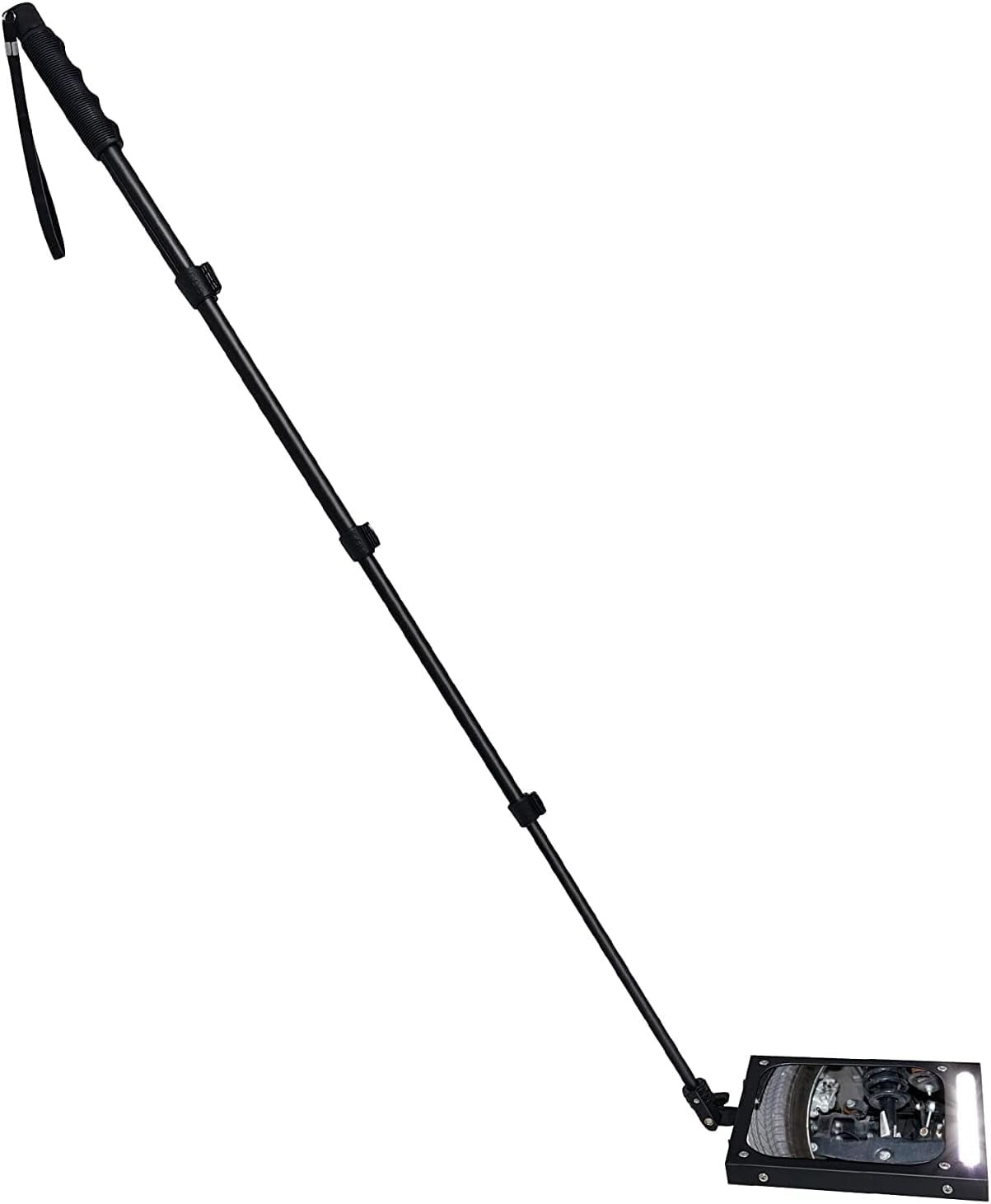 Espejo de inspección telescópico/Espejo de inspección bajo el vehículo con luz LED Brillante, Espejo de inspección telescópico Extensible de 40 a 120 cm.