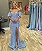Deep V-Neck Short Sleeve Sequin Prom Dresses Long Silver Grey Mermaid Shiny Party Dress for Juniors Slit Prom Dress with Train US6