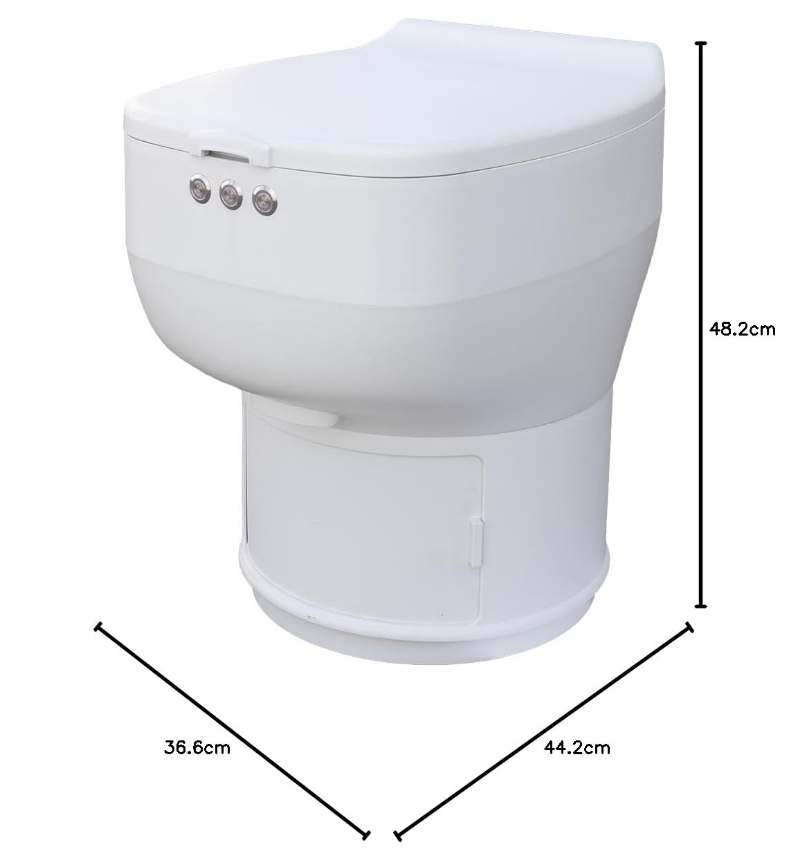 ELITE Inodoro sellado para instalación fija, inodoro portátil para camping, inodoro sin agua para furgonetas, autocaravanas, vehículos de expedición, camping