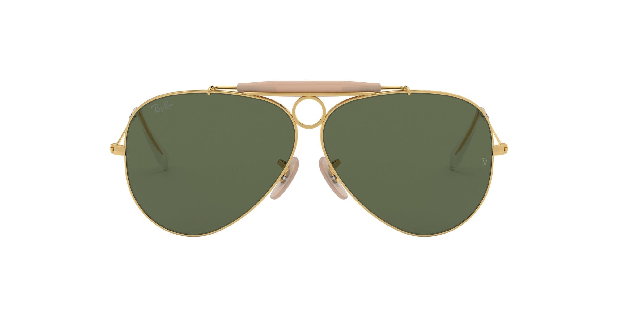 Ray-Ban Sunglasses  Shooter | Aviation Collection - Arista Gold Frame Green Lenses 58-09, RB3138