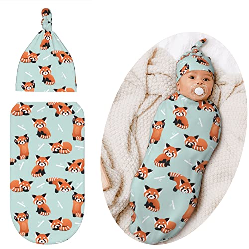 Image of Jarverce Swaddle Blanket for Baby, Soft Sleeping Bag, Swaddling Sack for Newborn Unisex Baby Stuff, Red Panda