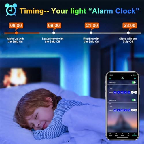 Cozylady 30M Bluetooth LED Strip Lights, Music Sync LED Lights Strip, RGB Color Changing LED Lights with Remote,Smart Phone APP Control, LED Lights for Bedroom,TV,Room DIY (APP+Remote +Mic)