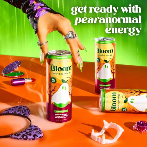Image of Bloom Nutrition Zero Sugar Energy Drink, Pear Scare, 12oz 12pk