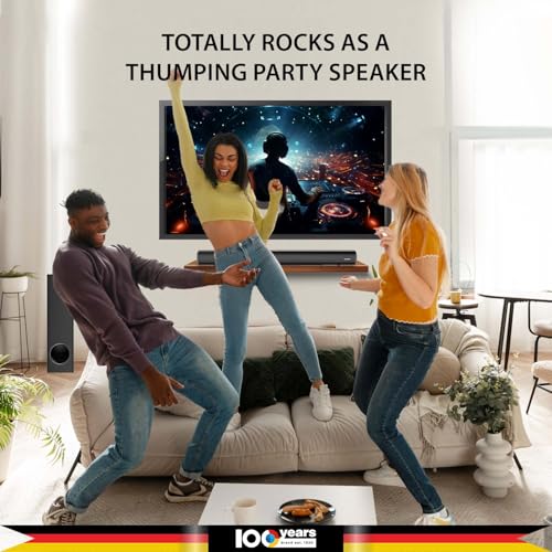 Image of Blaupunkt SBW Chicago HT5.1 Soundbar with Wired Subwoofer & Satellites, Bluetooth, HDMI, Optical, USB, AUX, DSP Sound, Remote Control for Room Home Theater (Black)
