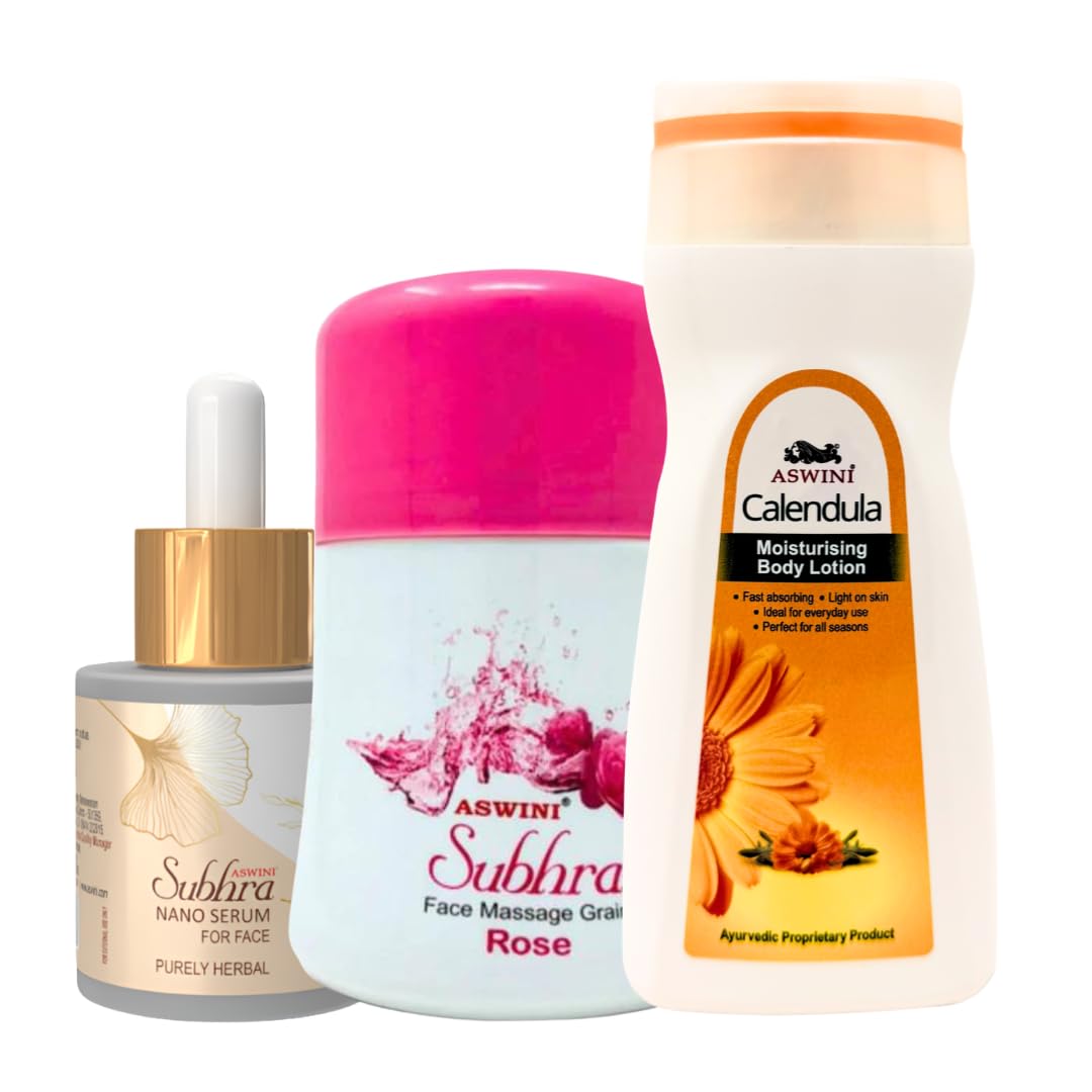 Aswini Nano Serum + Face Massage Grain Rose + Calendula Lotion - Premium Skin Care Kit-picture-35